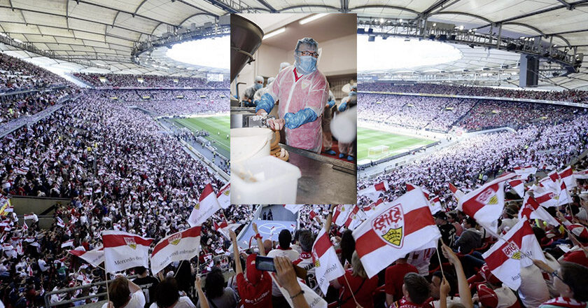 Stadionrote VfB Stuttgart Aramark Wursttueftlertag